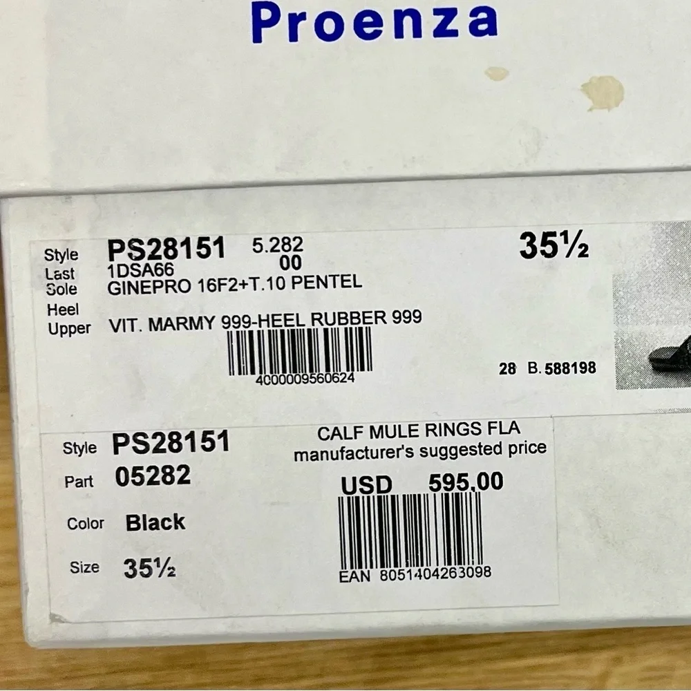 NEW Proenza Schouler Black Eyelet Flat Sandal Size 35.5